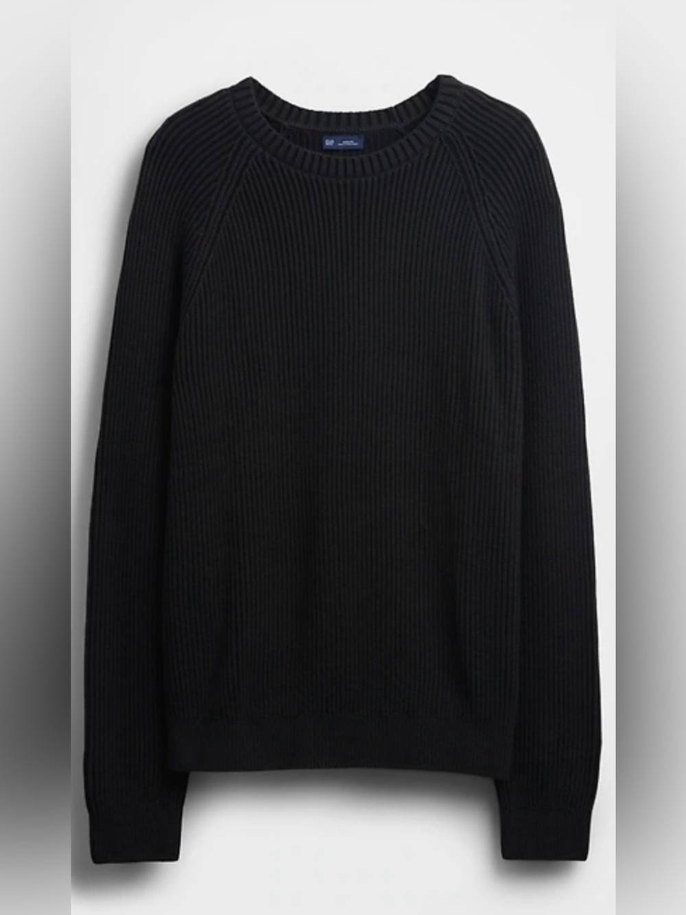 GAP Black Rib-Knit Crewneck Sweater